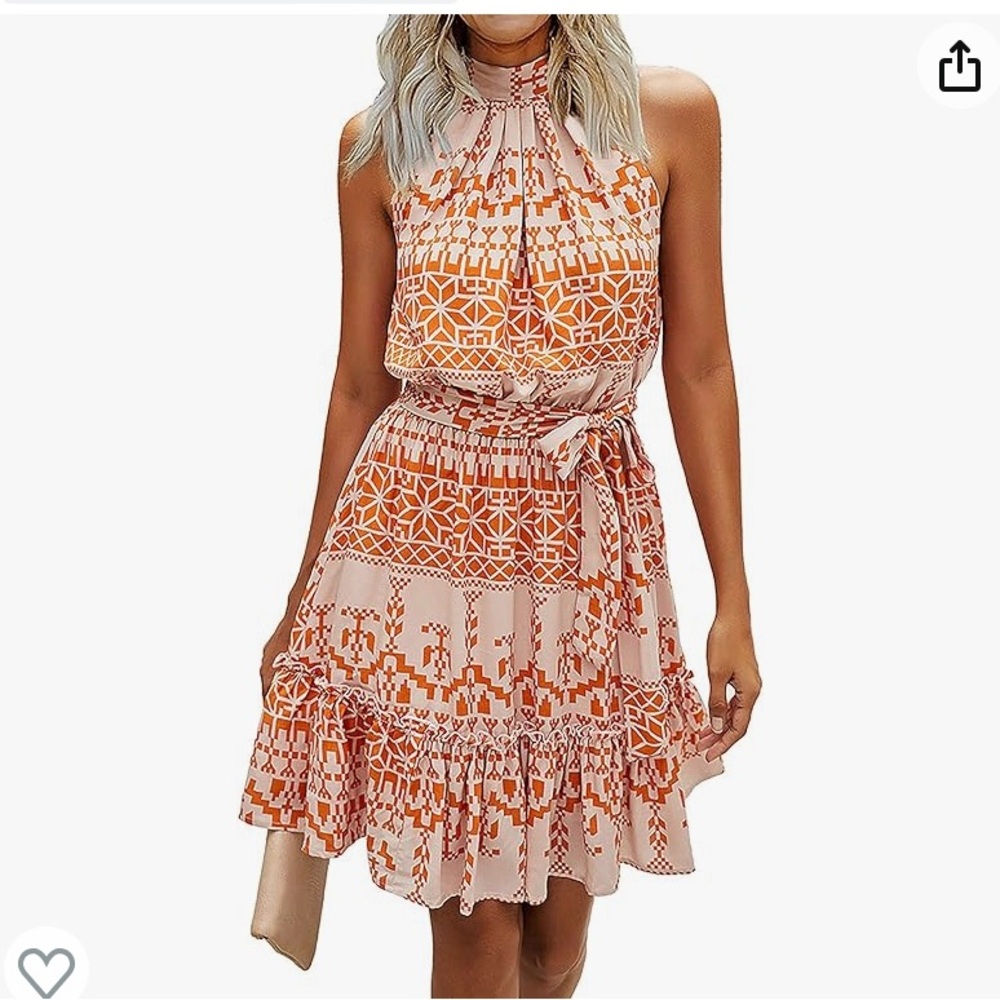 BTFBM Womens Halter Neck Sundress Sleeveless Ruffle NWT - originally $49